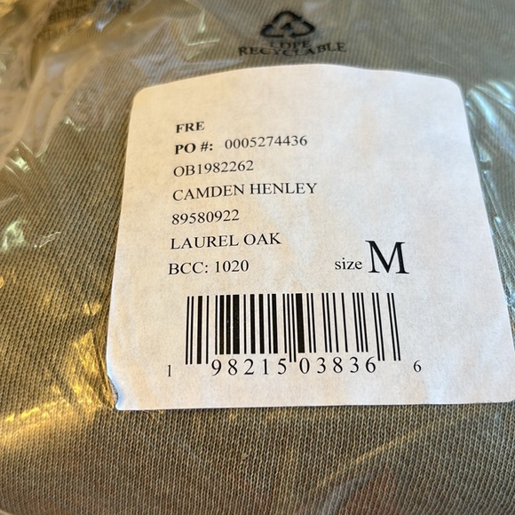 ❌SOLD!❌ NEW! Free People Camden Henley Sweatshirt MEDIUM Laurel Oak Olive Green - Picture 4 of 7